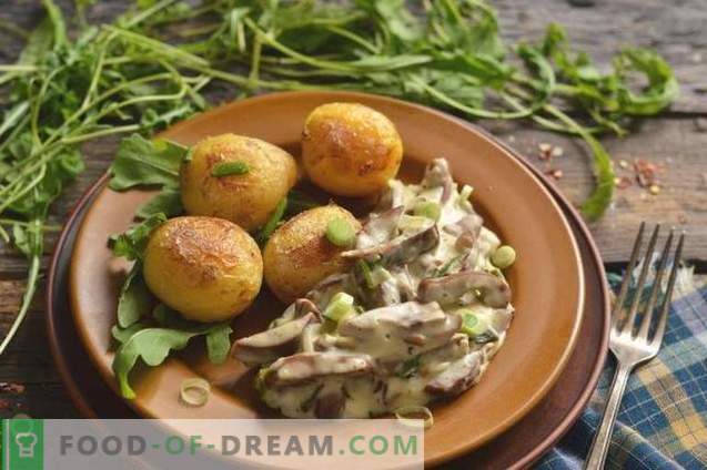 Свински бъбреци в заквасена сметана с лук и картофи