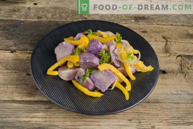 Постна салата с лилави картофи