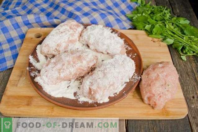 Котлети от пиле Киев, направени от мляно месо - възможност за лесно готвене