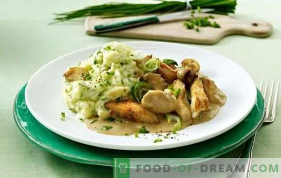 Пиле и гъби Fricassee: Стъпка по стъпка рецепти. Как да приготвяте пилешки фриказе с гъби и зеленчуци