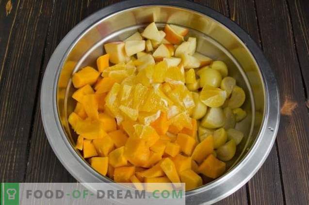 Pumpkin jam with physalis, apples and orange