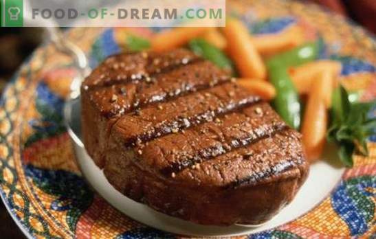 Телешки стек - щастието на месоядците! Рецепти на различни говеждо-ромстеки със сирене, сини сливи, картофи, чесън, сусам