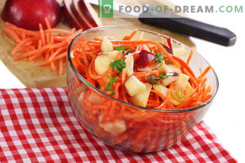 Morkų ir obuolių salotos - geriausi receptai. Kaip tinkamai ir skaniai paruošti morkų ir obuolių salotą.