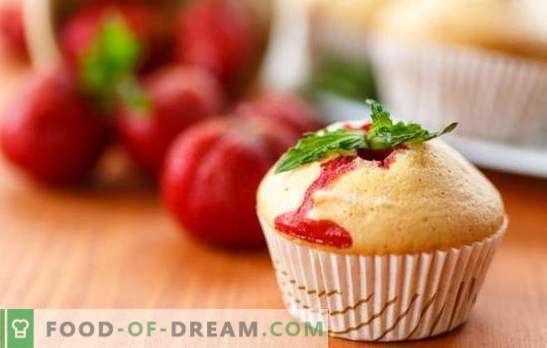 Strawberry Cupcake е вкусно деликатес на ягода. Рецепти ароматизирани сладкиши с ягоди за солен летен чай