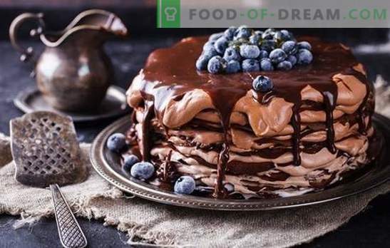 Шоколадова торта за палачинки - едно питие от тигана! Рецепти на прости и празнични шоколадови торти с различни кремове