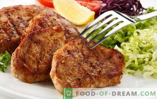 Steak de porc dans une casserole - Apprenez à frire une viande délicieusement! Les meilleures recettes de steak de porc dans une poêle à frire dans les marinades originales