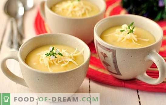 Картофена супа: дебела или тънка? Селекция от рецепти за картофено пюре: с боб, гъби, тиквички, скариди