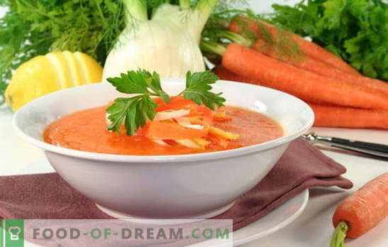 Моркова супа е слънчево ястие на вашата маса. Как да приготвите вкусна моркова супа: рецепти за сладки или солени ястия
