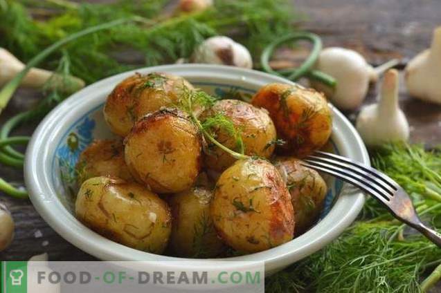 Нови картофи, пържени в тиган