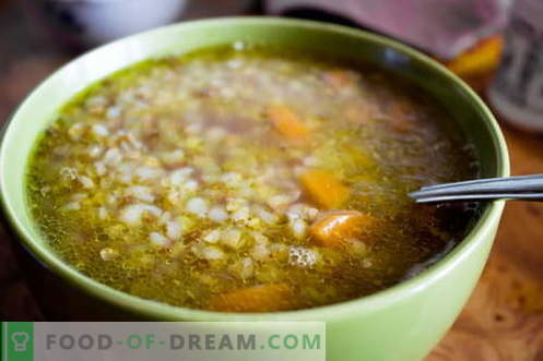 Супа от елда - най-добрите рецепти. Как да се готви супа от елда и вкусно.