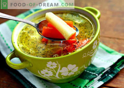 Супа от зеленчукова супа - най-добрите рецепти. Как да правилно и вкусно готви супа в зеленчуков бульон.