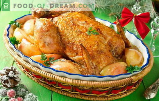 Пиле с ябълки във фурната - това не е шега! Рецепти ароматизирани пиле с ябълки във фурната: цели и резени