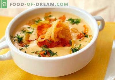 Супа сметана - най-добрите рецепти. Как правилно и вкусно да готвя супа от сирене.