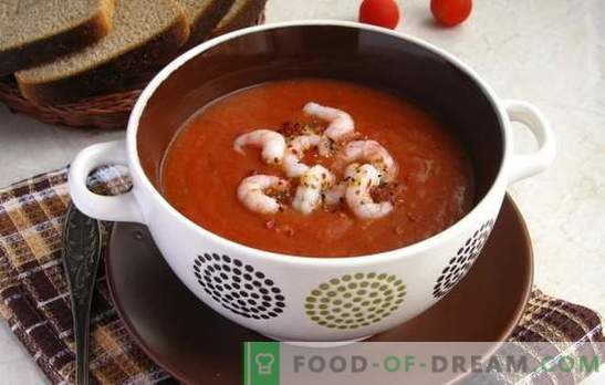 Доматена супа със скариди - ароматен деликатес. Най-добрите рецепти за доматена супа със скариди и други морски дарове