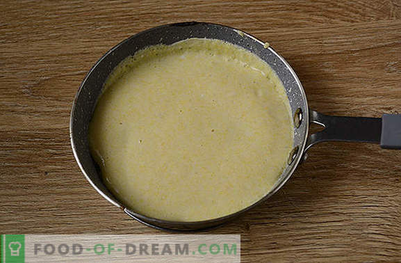Палачинки от царевично брашно: буен, красив десерт на кефир. Как да готвя царевица палачинки: стъпка по стъпка фото рецепта