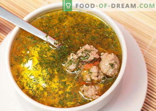 Супа с кюфтета - най-добрите рецепти. Как правилно и готвене супа с кюфтета.