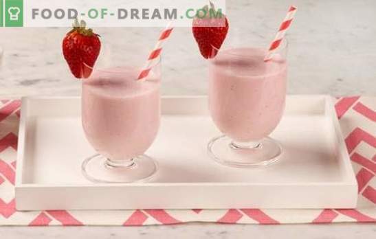 Strawberry Smoothies - каква вкусна напитка! Как да си направим ягоди с шейк, мента, банан, мед, сладолед?