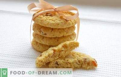 Бисквити овесени меки - рецепти и трикове. Как да се пекат меки овесени бисквити с мед, ядки, портокал, ябълки, извара
