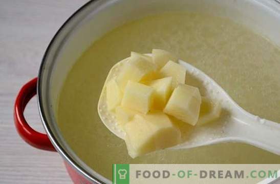Гъбена супа с пилешко и топено сирене: красив и здравословен първи курс. Фото-рецепта за супа с пиле и топено сирене: стъпка по стъпка