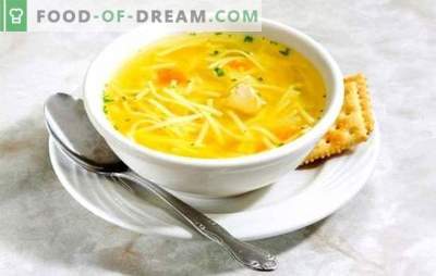 Бульон от пилешко филе - лека супа. Най-добрите рецепти за бульон от пилешко юфка: вътрешности, яйца, сирене, домати