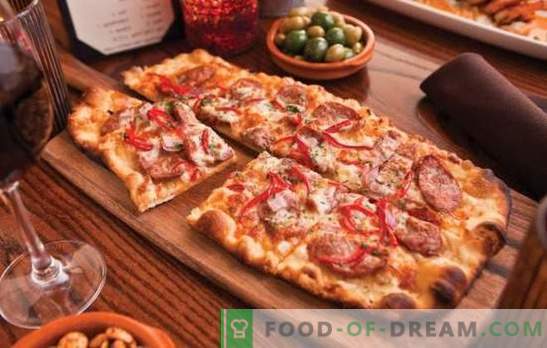 Домашна пица: рецепти с наденица, домати, гъби, пиле, краставици. Селекция от рецепти за домашно приготвени пици