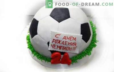 Football Ball Cake: прости и сложни тематични десертни рецепти. Торта за готвене 