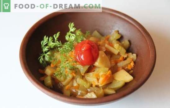 Картофи с тиквички в бавен котлон - бързи и вкусни. Рецепти за готвене на картофи с тиквички в бавен котлон: вегетариански и месо