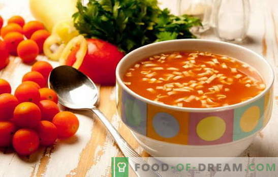 Готвене на супи с ниско съдържание на мазнини - рецепти от различни продукти за различни порции. Супи с ниско съдържание на мазнини: зеленчукови, рибни, с кнедли