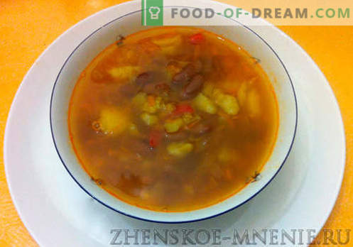 Супа с кафяв боб - рецепта със снимки и описание стъпка по стъпка