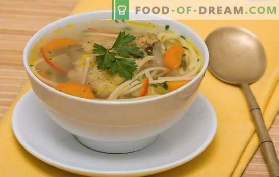 Супа от пилешко филе - лек, вкусен, обилен обяд. Рецепти на пилешка супа с юфка: със зеленчуци, гъби, сирене