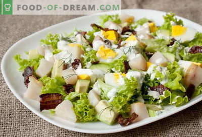 Salada de peixe defumado - as melhores receitas. Como corretamente e saboroso para cozinhar uma salada de peixe defumado.