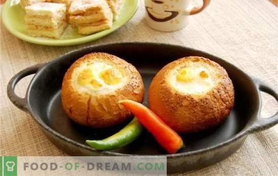 Бъркани яйца в хляб - ако просто е уморено! Рецепти на оригинални пържени яйца в хляб със сирене, колбаси, домати