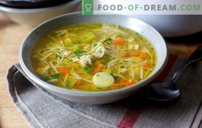 Пилешка супа: Първо стъпка по стъпка рецепти. Варианти на пилешки супи с картофи, юфка, бъркани яйца, ориз (стъпка по стъпка)