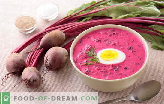 Обикновени студени супи: супа от цвекло на кефир. Печено, варено и сурово цвекло - основа за кефир от цвекло