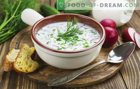 Окрошка, супа от цвекло и други супи на кефир, зеленчуци и месо. Италиански, испански и руски рецепти за супи на кефир