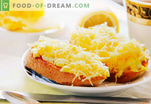 Eiersandwiches sind die besten Rezepte. Wie schnell und lecker Brötchen mit Ei kochen.