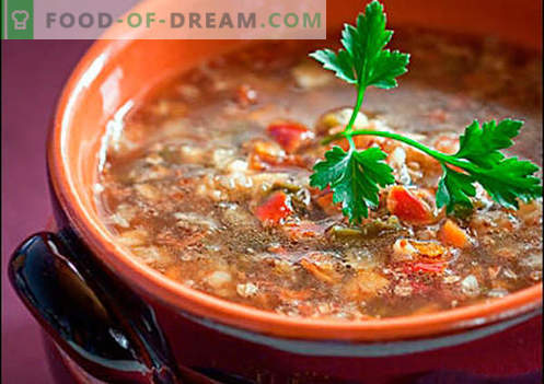 Супа с елда - доказани рецепти. Как правилно и готвене супа с елда.