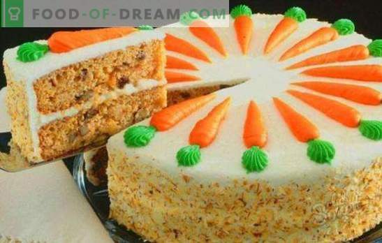 Класическа торта от моркови - сочен есенен десерт. Класически торта от моркови с подправки, крема сирене, ядки, шоколад